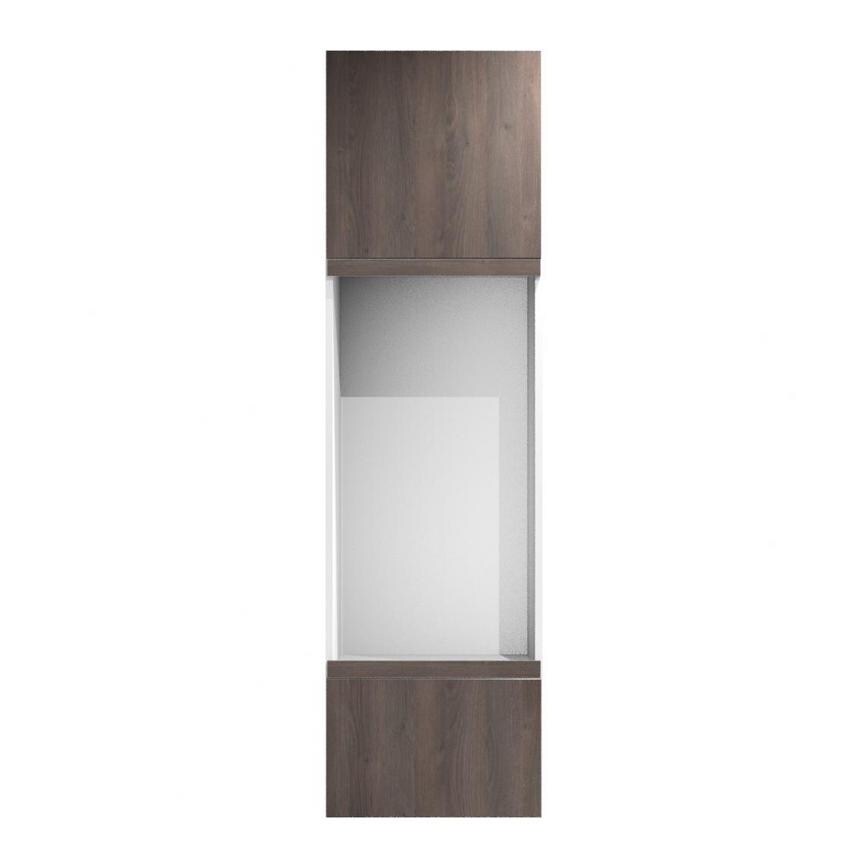 Hockley Textured Dark Oak 600mm x 570mm Appliance Door Shown Closed from the Front as Part of an Appliance Tower Unit