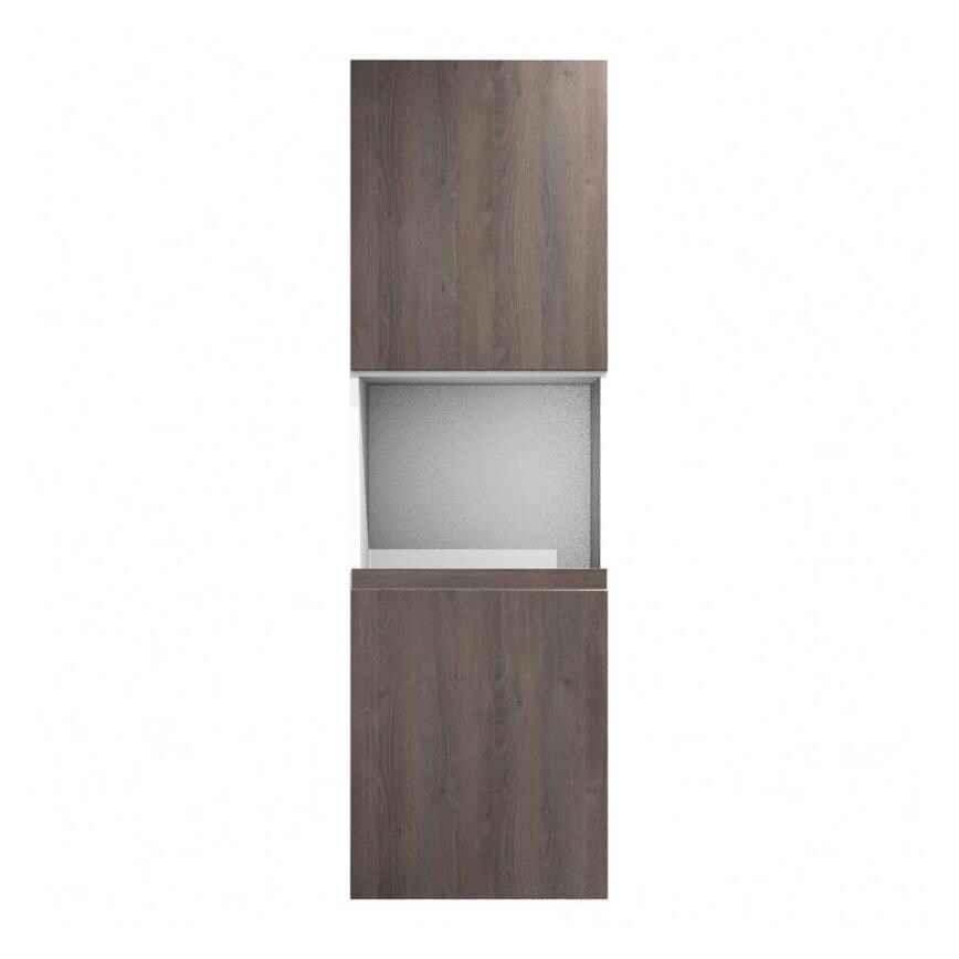 Hockley Textured Dark Oak 600mm x 733mm Appliance Door Shown Closed from the Front as Part of an Appliance Tower Unit