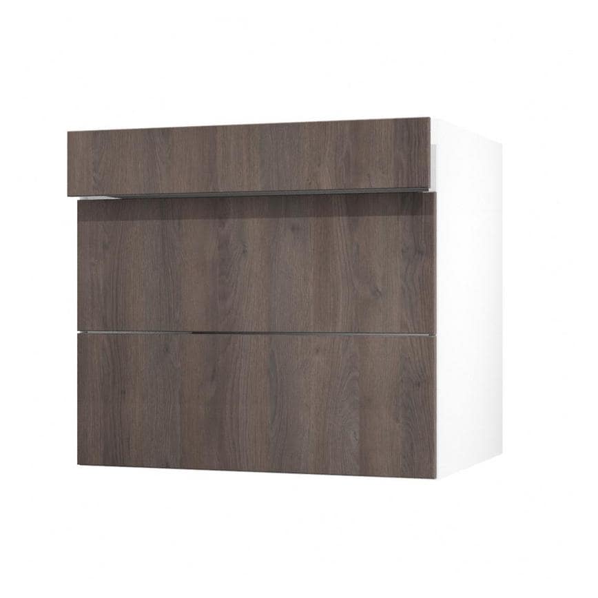 Hockley Textured Dark Oak 800mm x 160mm Drawer Front Shown Open at an Angle as Part of a Drawer Unit