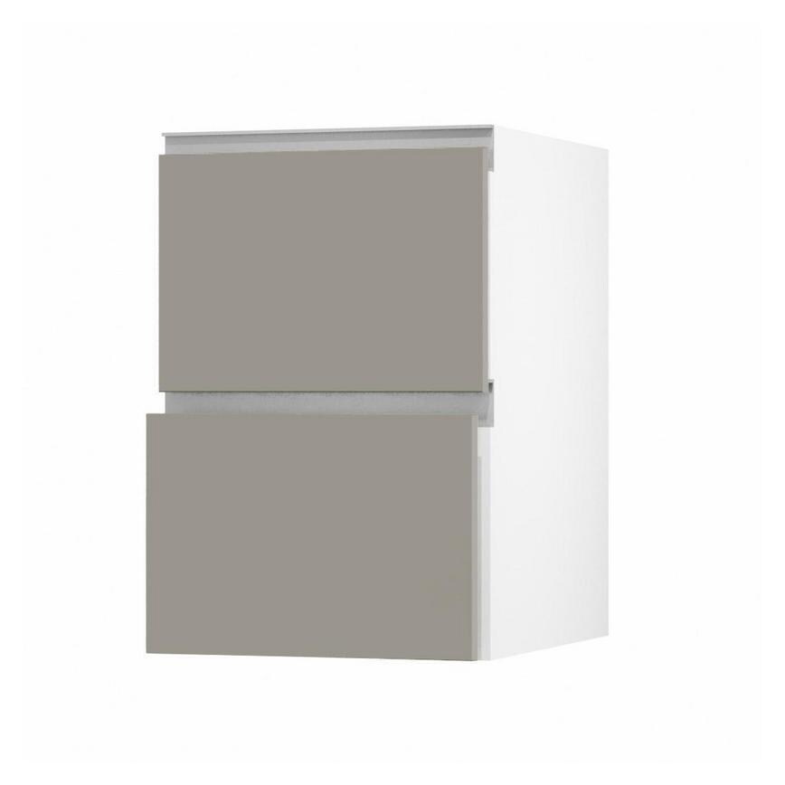 Hockley Super Matt Sand Grey 342mm x 500mm Pan Kitchen Drawer Angle Open
