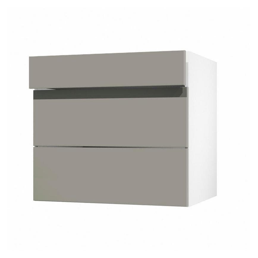 Hockley Super Matt Sand Grey 160mm x 800mm Kitchen Drawer Angle Open