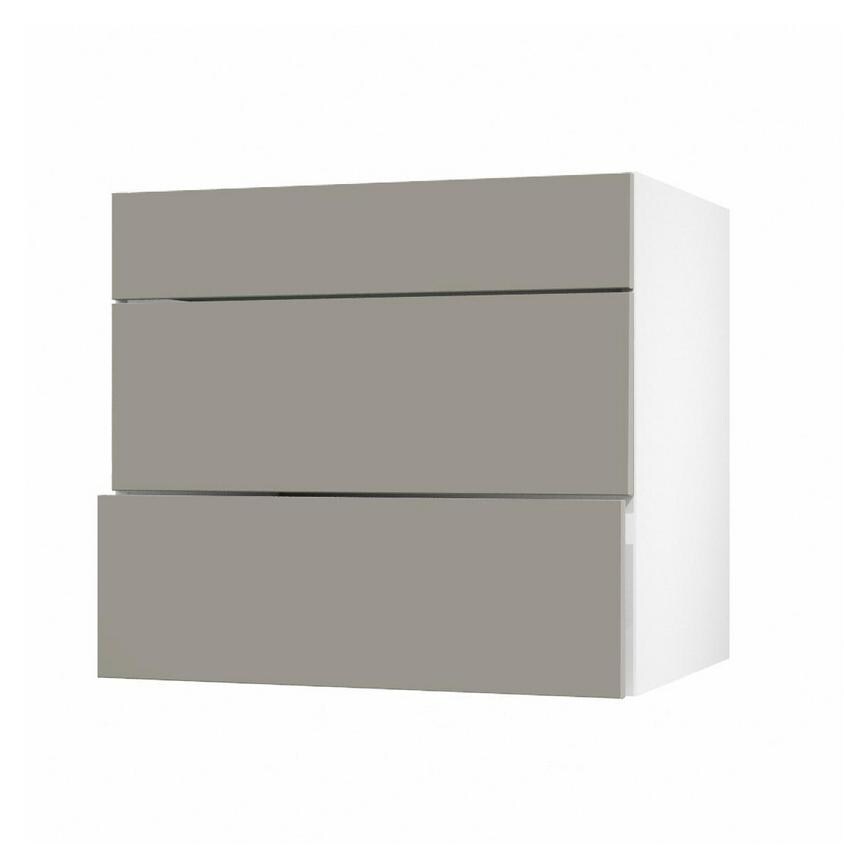 Hockley Super Matt Sand Grey 275mm x 800mm Pan Kitchen Drawer Angle Open