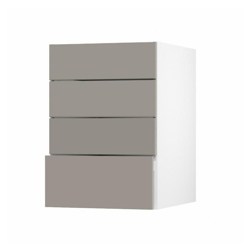 Hockley Super Matt Sand Grey 227mm x 500mm Deep Kitchen Drawer Angle Open