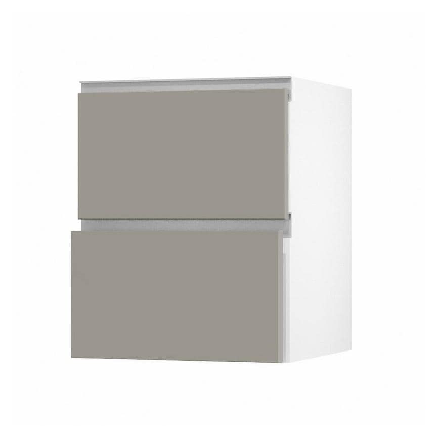 Hockley Super Matt Sand Grey 342mm x 600mm Pan Kitchen Drawer Angle Open