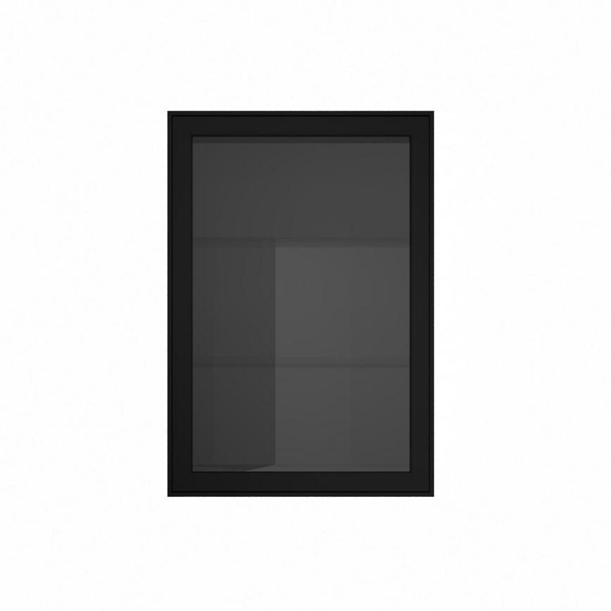 500 Full Height Glass Wall Black CAD Frame Front
