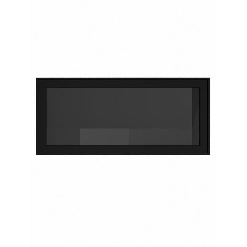 800 Half Height Glass Wall Black CAD Frame Front