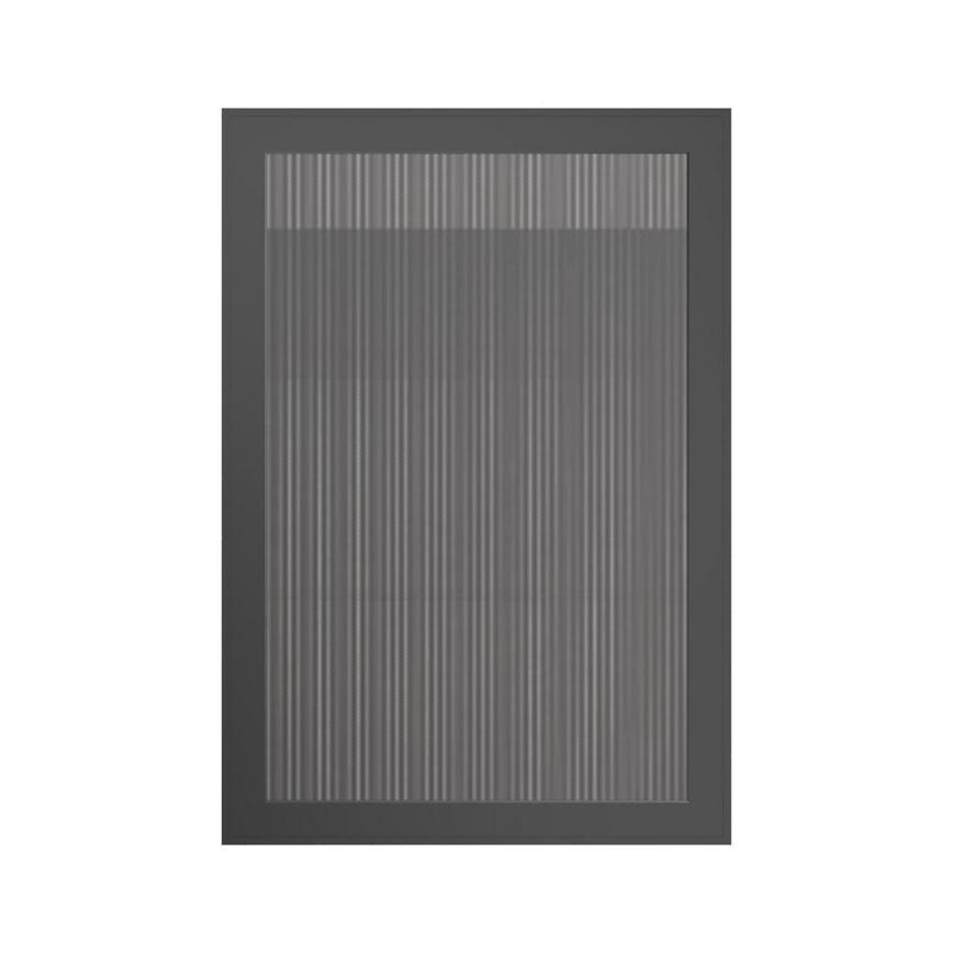 KFR0040 Black 500 Full Height Fluted Glass Door CAD Front