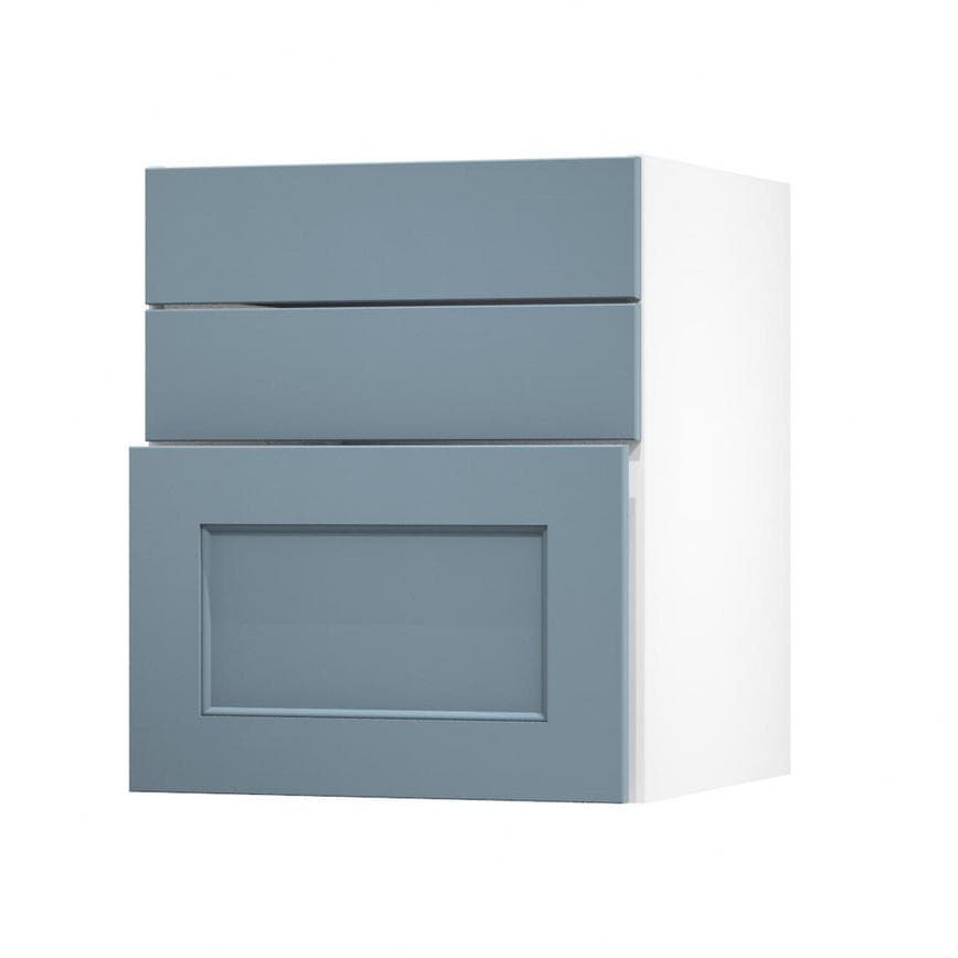 Elmbridge Dusk Blue 600 Hob / Pan Drawer Door Open