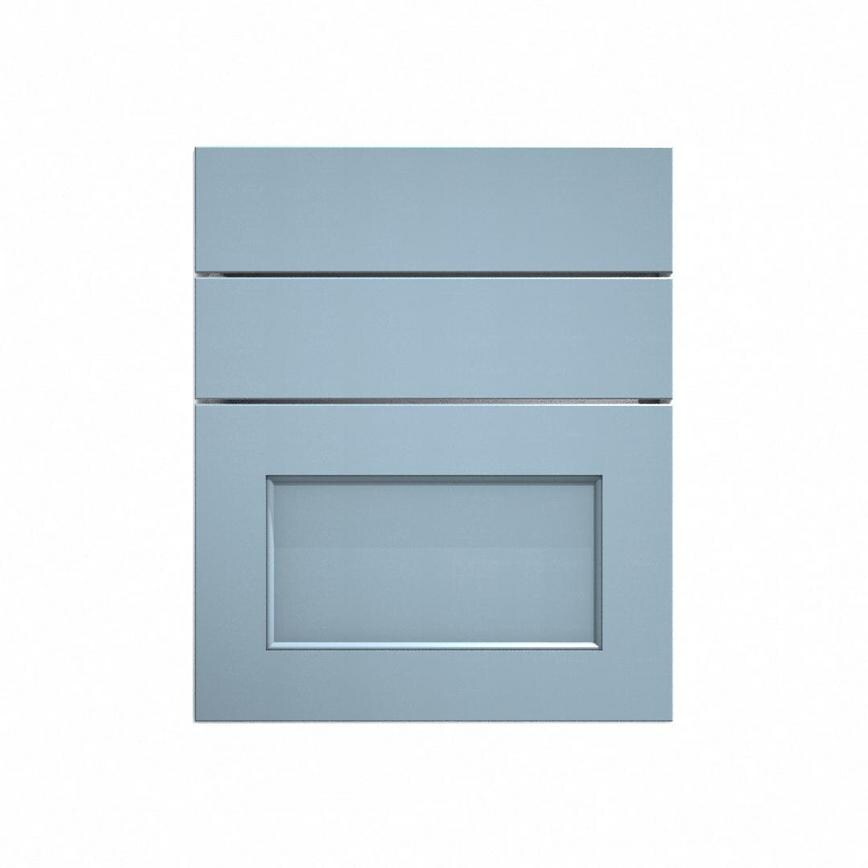 Elmbridge Dusk Blue 600 Hob / Pan Drawer Door Open