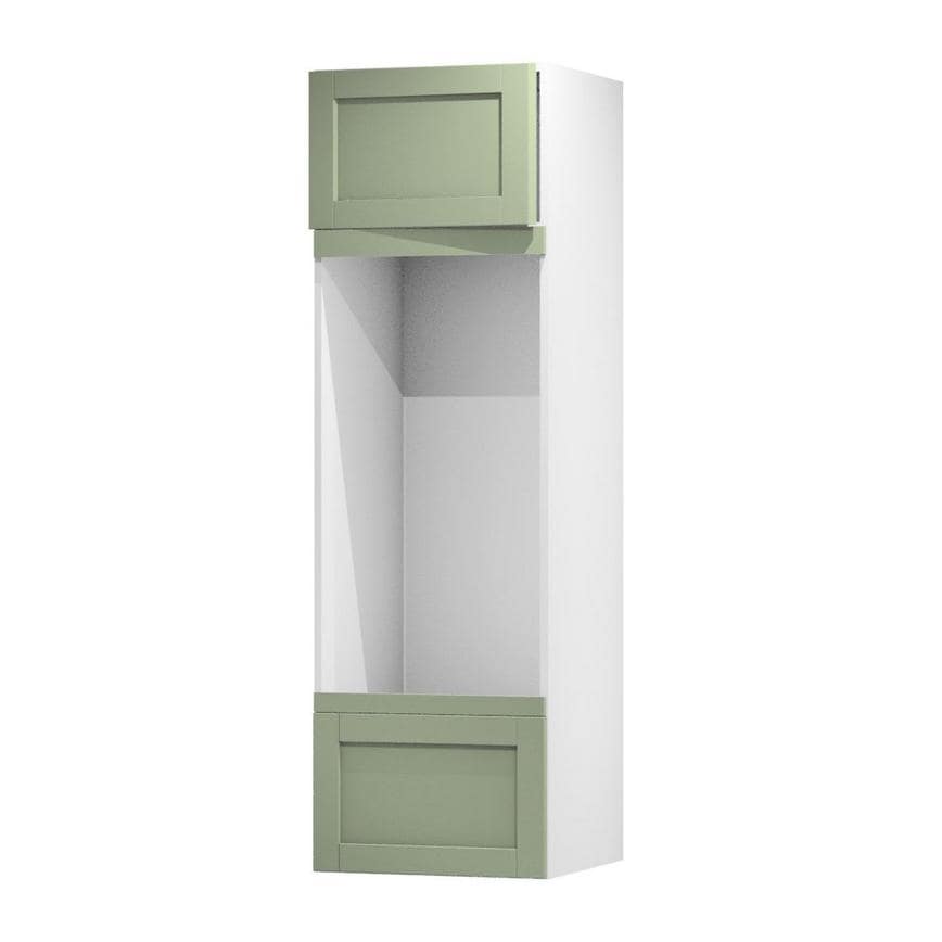 Witney Reed Green 600mm x 437mm Appliance Door Shown Open at an Angle as part of a Appliance Tower Unit