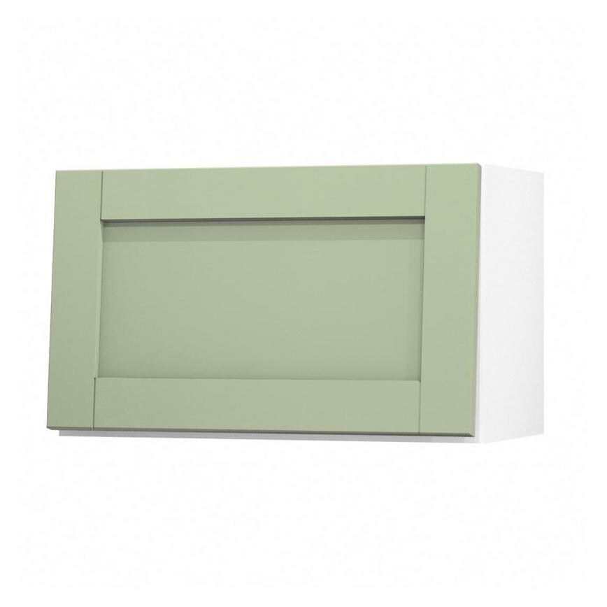 Witney Reed Green 600mm x 360mm Half Height Door Shown Open at an Angle as Part of a Drawer Unit