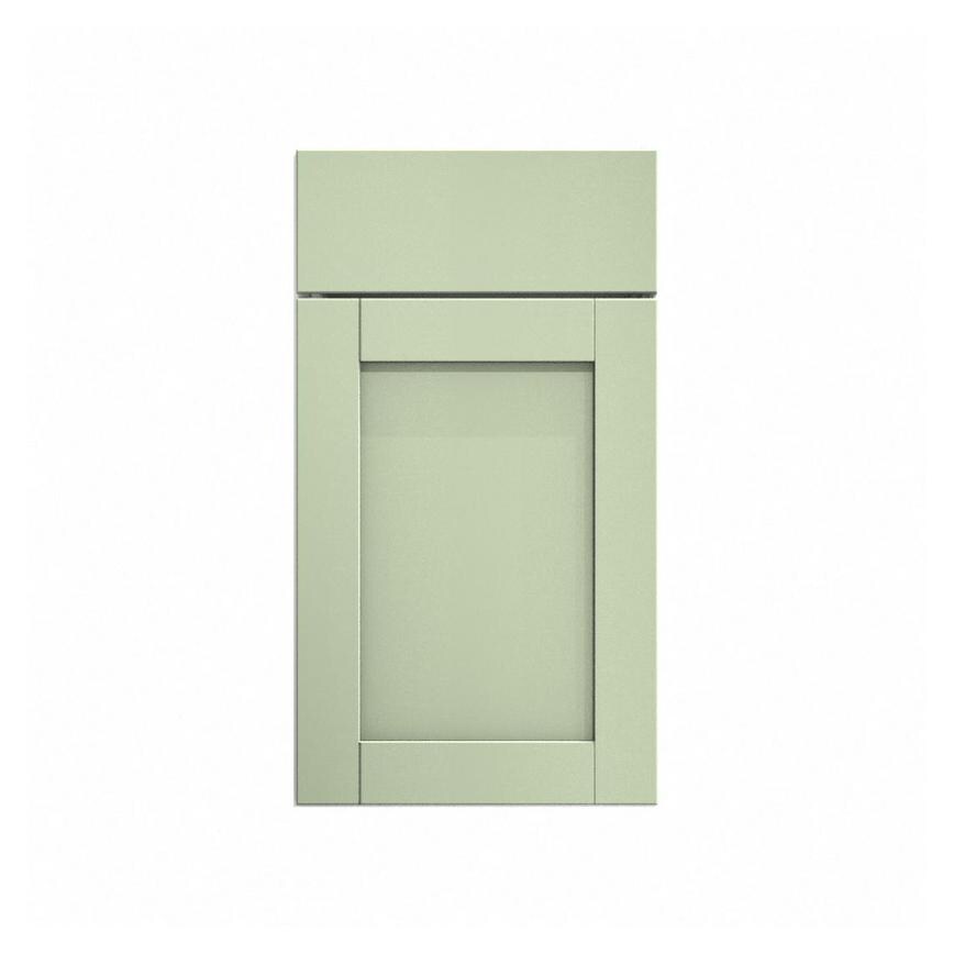 Witney Reed Green 400mm x 557mm Door Front Shown Closed from the Front as Part of a Door and Drawer Unit