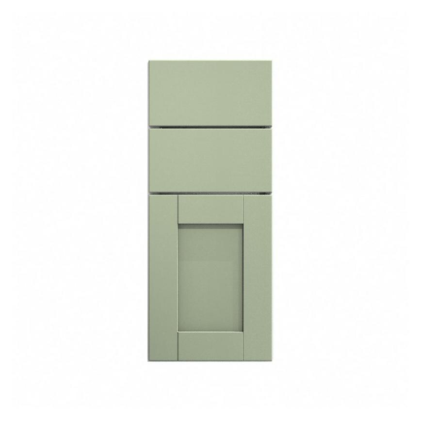 Witney Reed Green 300mm x 394mm Pan Drawer Front Shown Closed as Part of a Full Drawer Unit