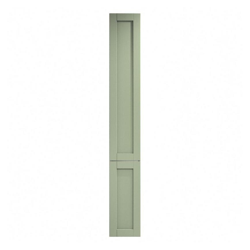 Witney Reed Green 300mm x 1400mm Tall Larder Door Shown Closed from the Front as Part of a Full Larder Unit