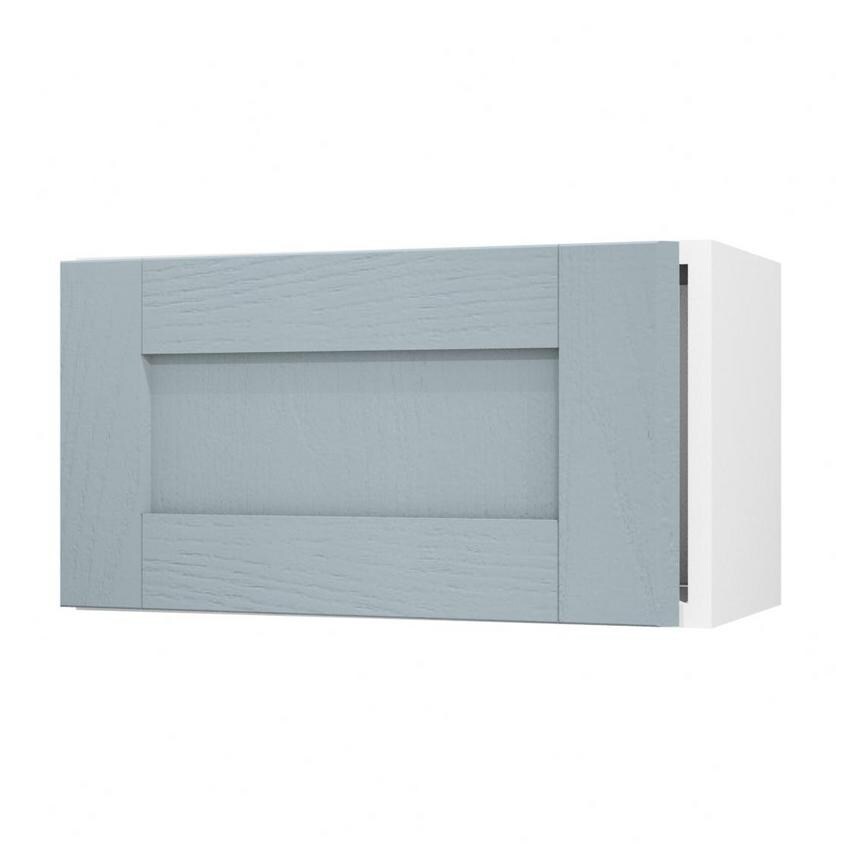 Halesworth Dusk Blue 600 Integrated Microwave Topbox Door Open