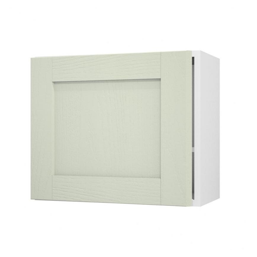 Halesworth Sage Green 600 Tall Integrated Microwave Topbox Door Open