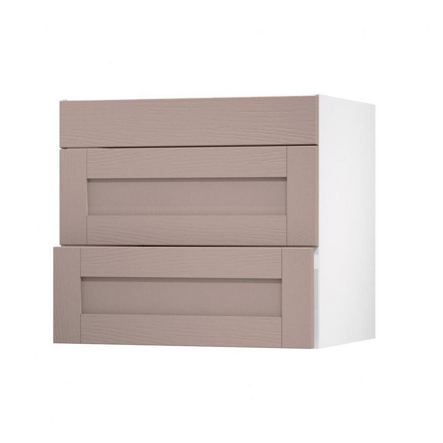 Halesworth Antique Rose 800mm x 275mm Pan Drawer Front Shown with the Drawer Open at an Angle as Part of a Full Drawer Unit