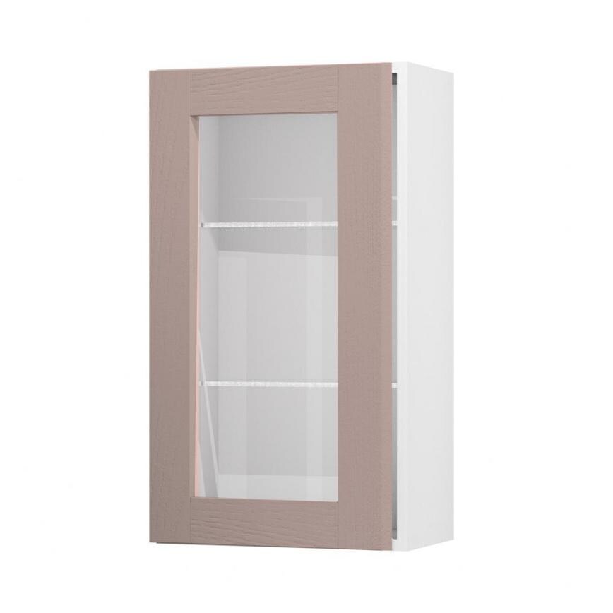 Halesworth Antique Rose 500mm x 900mm Tall Clear Glass Door Shown Open at an Angle