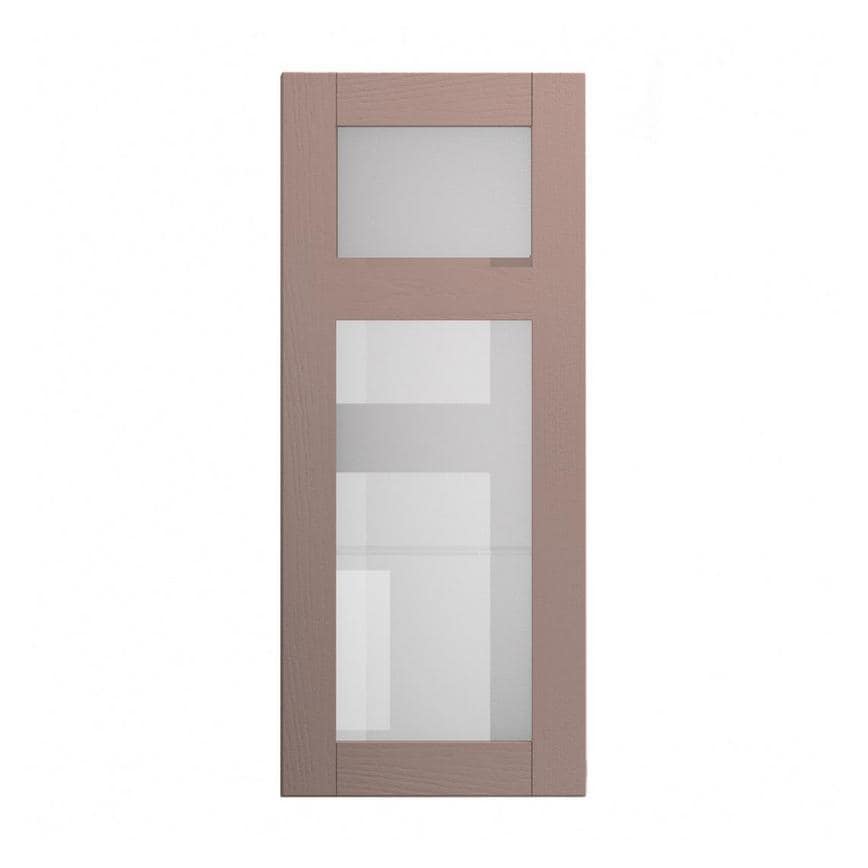 Halesworth Antique Rose 500mm x 1182mm Clear Glass Panelled Dresser Door Shown Closed from the Front