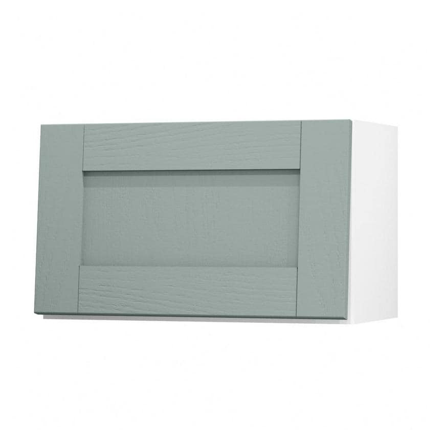 Halesworth Seafoam 600mm x 360mm Half Height Door Shown Open at an Angle as Part of a Drawer Unit