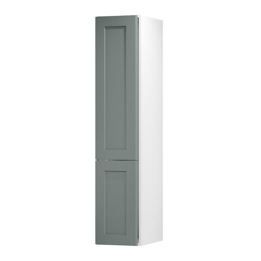Halesworth Seafoam 400mm x 1220mm Full Height Larder Door Shown Open at an Angle as Part of a Full Larder Unit