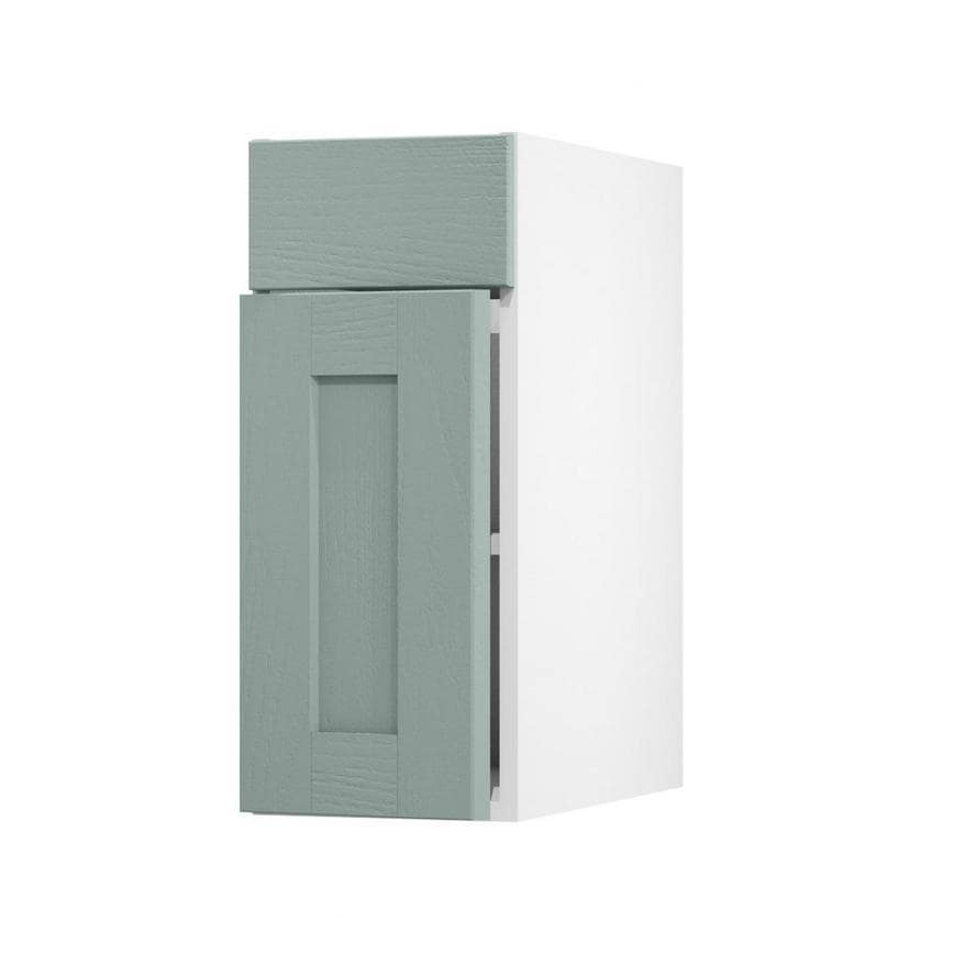 Halesworth Seafoam 300mm x 557mm Door Front Shown Open at an Angle as Part of a Door and Drawer Unit