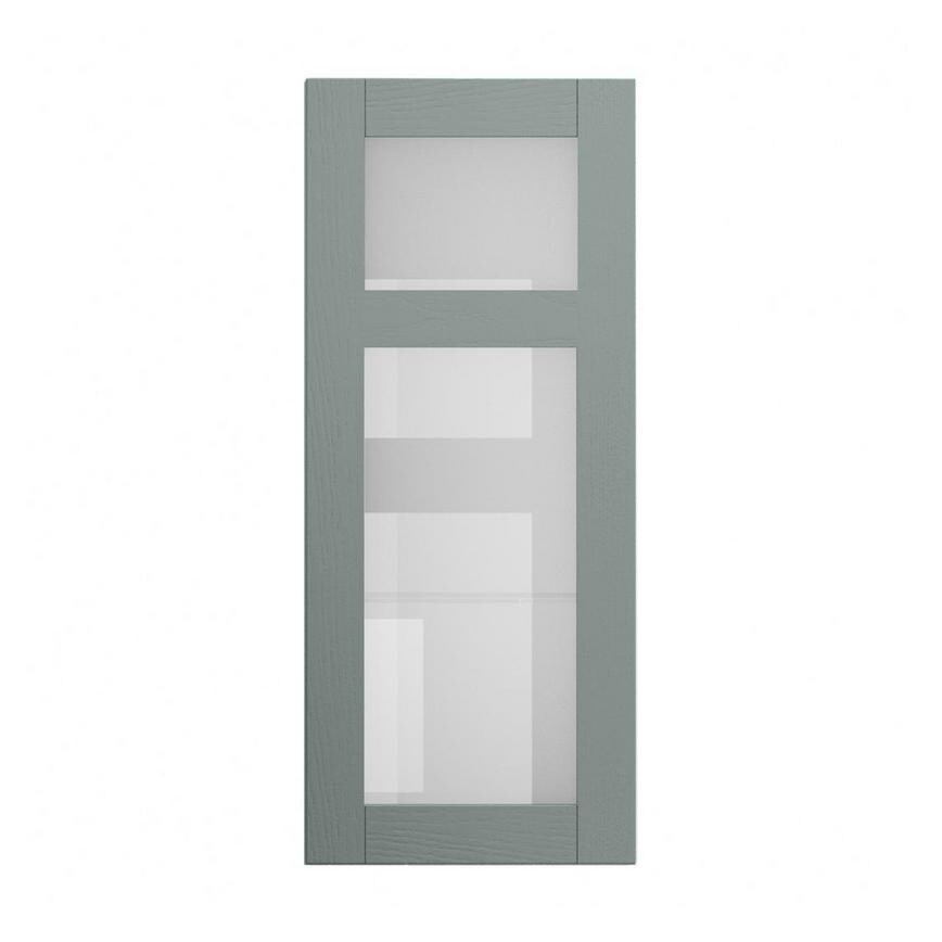 Halesworth Seafoam 500mm x 1182mm Clear Glass Panelled Dresser Door Shown Closed from the Front
