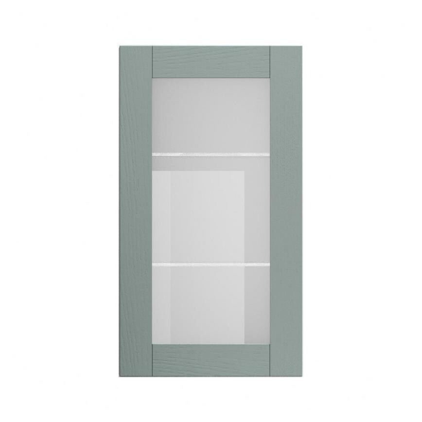 Halesworth Seafoam 500mm x 900mm Tall Clear Glass Door Shown Closed from the Front