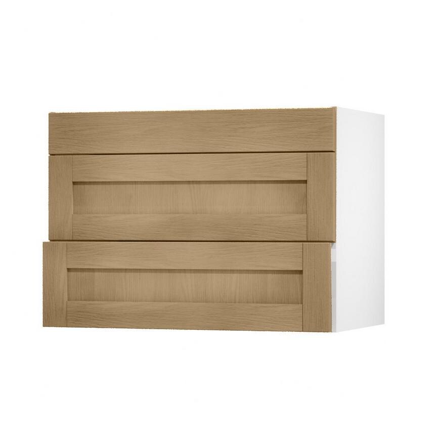 Halesworth Oak 1000mm x 275mm Appliance Drawer Shown Open at an Angle as Part of a Full Drawer Unit