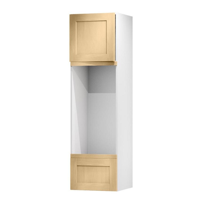 Halesworth Oak 600mm x 570mm Appliance Door Shown Open at an Angle as Part of an Appliance Tower Unit