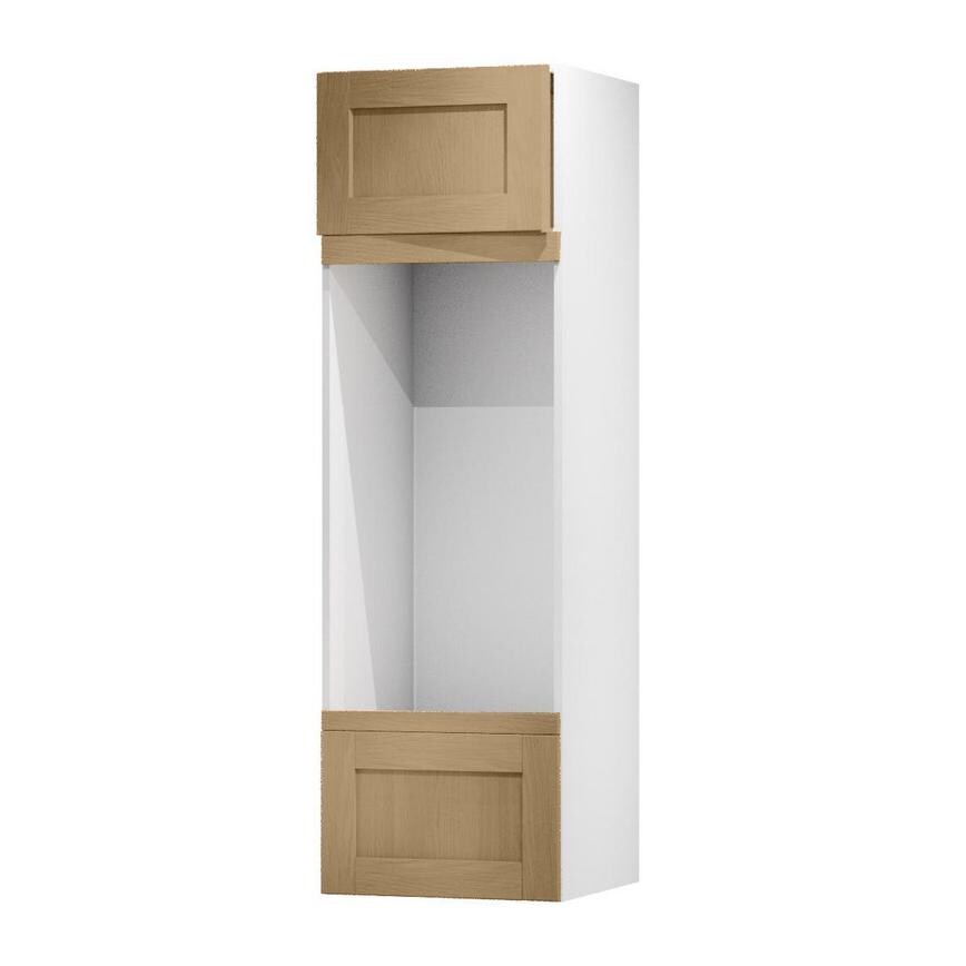Halesworth Oak 600mm x 437mm Appliance Door Shown Open at an Angle as part of a Appliance Tower Unit