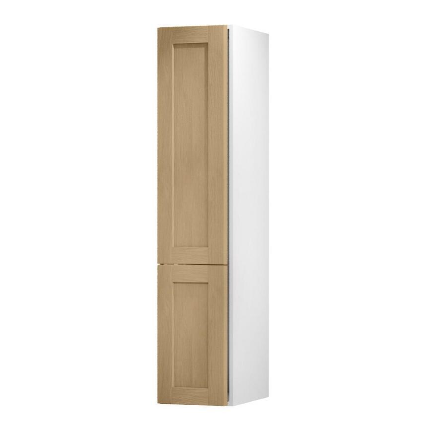 Halesworth Oak 400mm x 1220mm Full Height Larder Door Shown Open at an Angle as Part of a Full Larder Unit