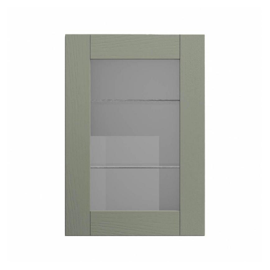 Halesworth Reed Green 500mm x 720mm Full Height Glass Door Closed from the Front