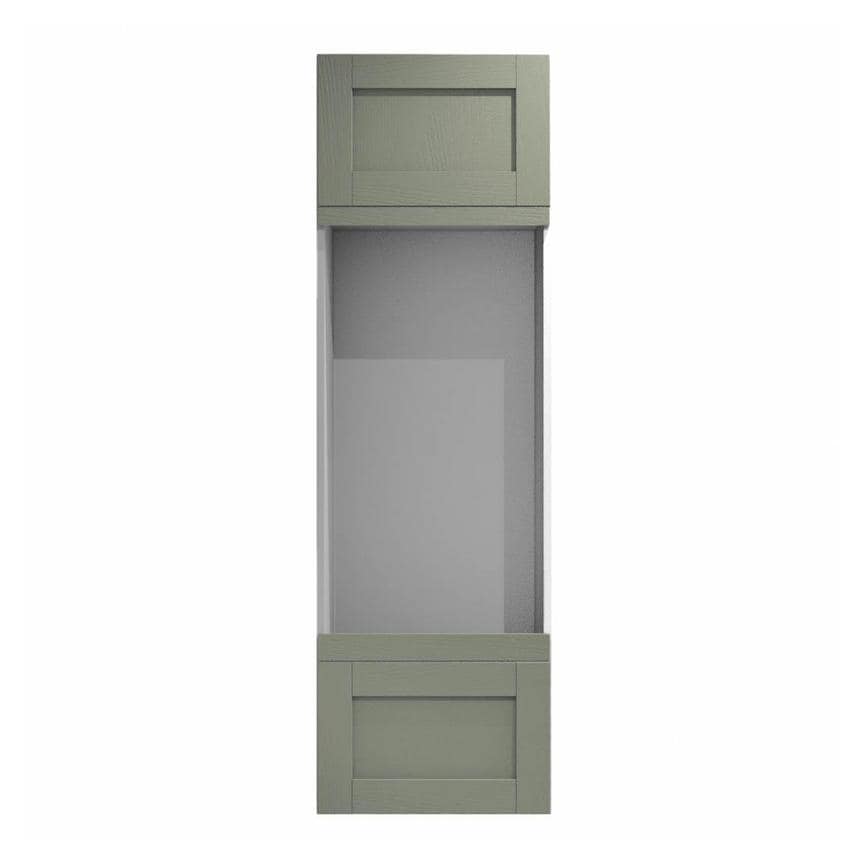 Halesworth Reed Green 67mm x 600mm Filler Panel Shown from the Front as Part of an Appliance Tower Unit