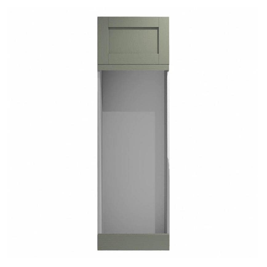 Halesworth Reed Green 141mm x 600mm Filler Panel Shown from the Front as Part of an Appliance Tower Unit