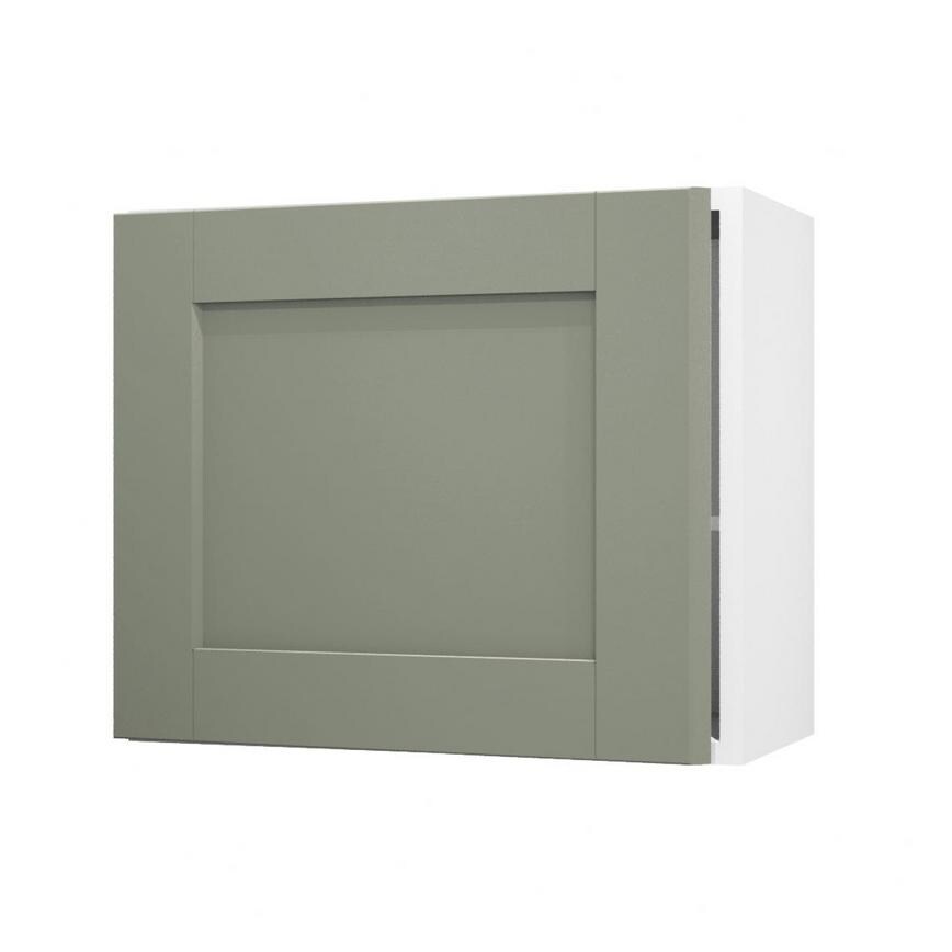 Halesworth Reed Green 600mm x 506mm Tall Microwave Top Box Door Shown Open at an Angle