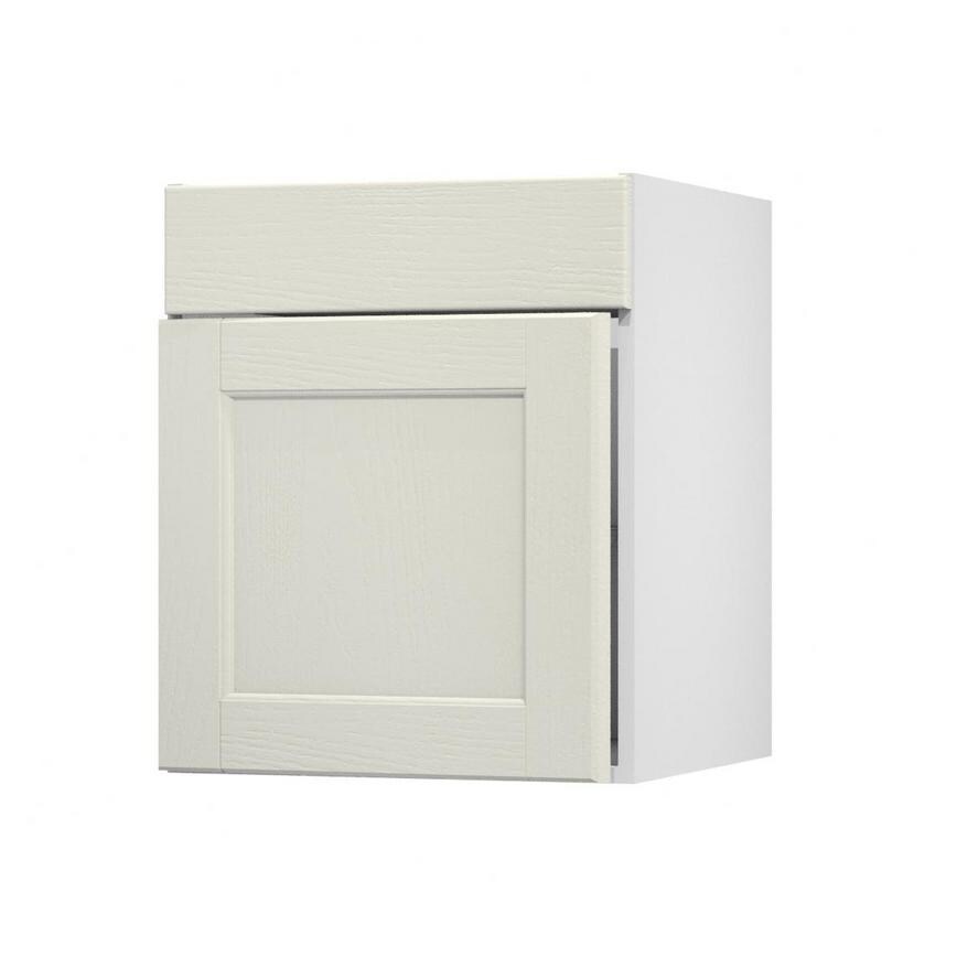 Bridgemere Linen 600mm x 557mm Door Front Shown Open at an Angle as Part of a Door and Drawer Unit