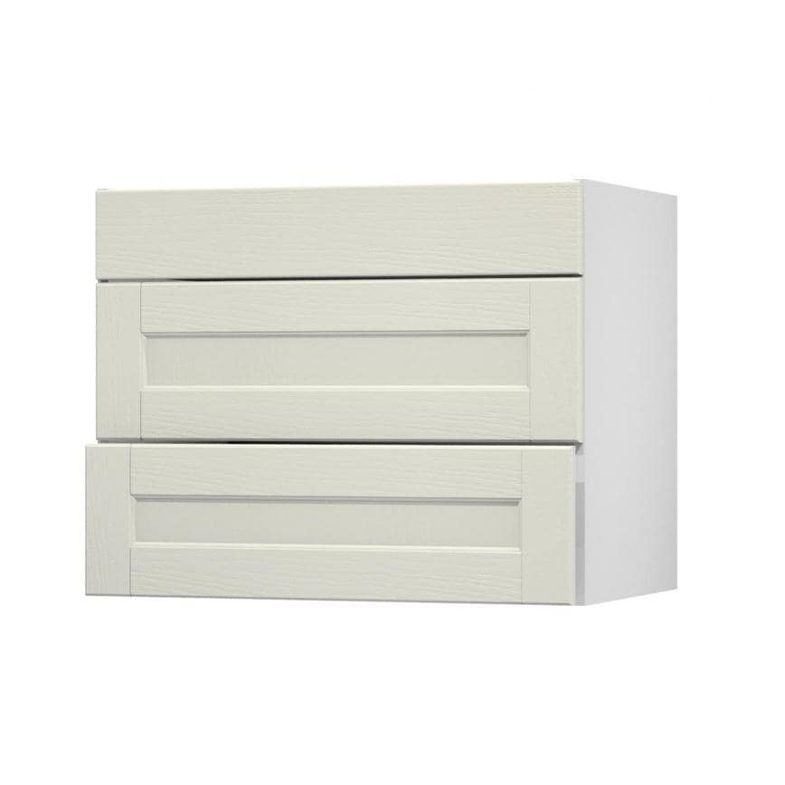 Bridgemere Linen 900mm x 275mm Pan Drawer Front Shown with the Drawer Open at an Angle as Part of a Full Drawer Unit