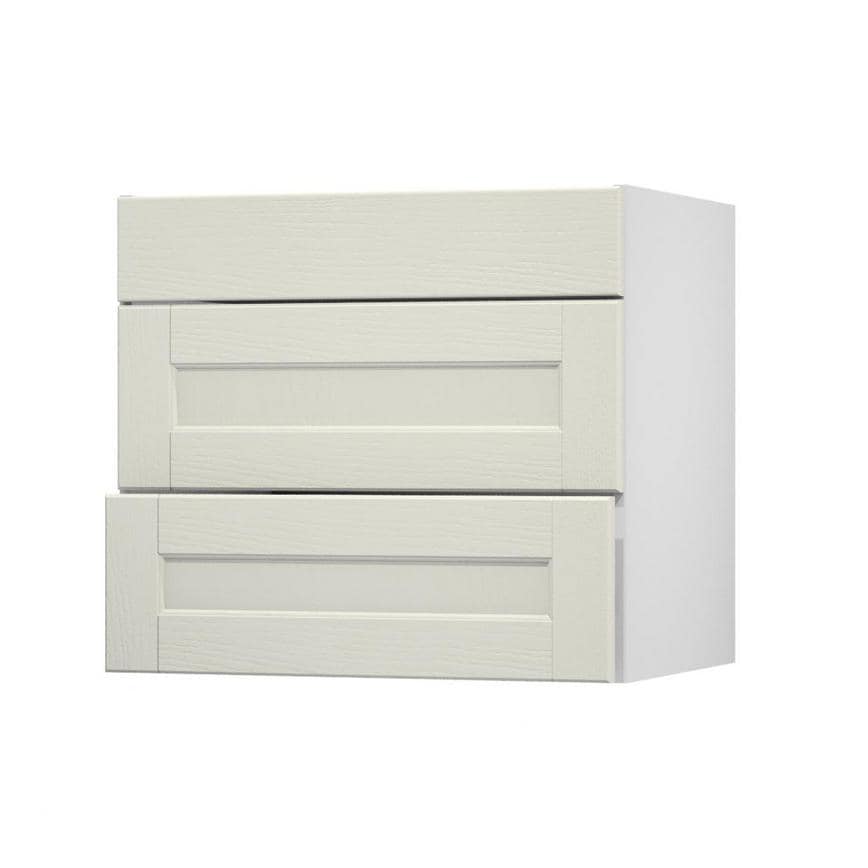 Bridgemere Linen 800mm x 275mm Pan Drawer Front Shown with the Drawer Open at an Angle as Part of a Full Drawer Unit