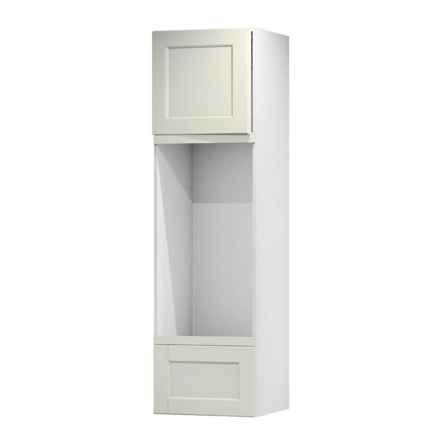 Bridgemere Linen 600mm x 570mm Appliance Door Shown Open at an Angle as Part of an Appliance Tower Unit