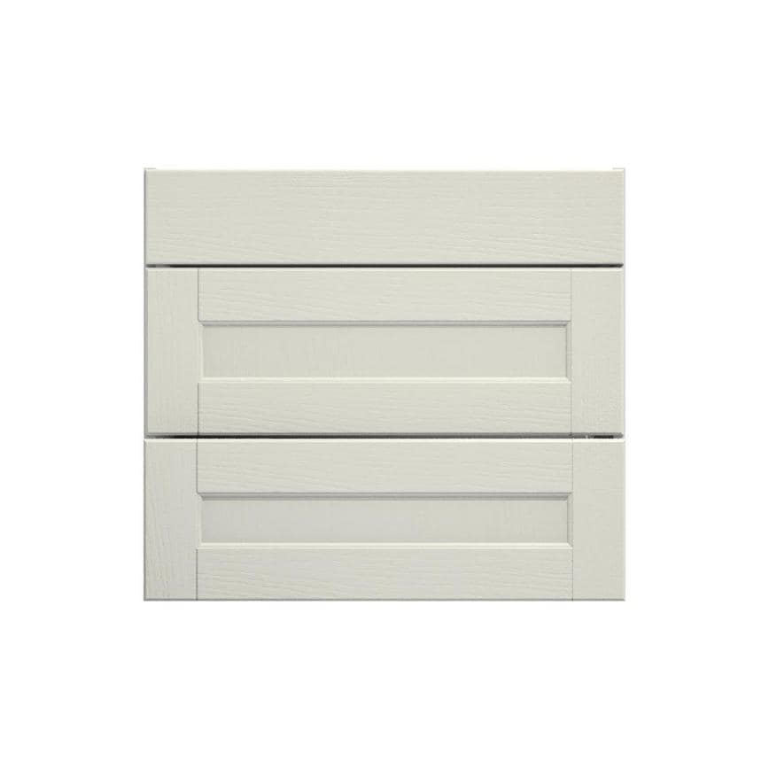 Bridgemere Linen 800mm x 275mm Pan Drawer Front Shown Closed from the Front as Part of a Full Drawer Unit