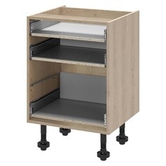 Natural Oak 600mm Standard Cushion Close 3 Drawer Base Cabinet