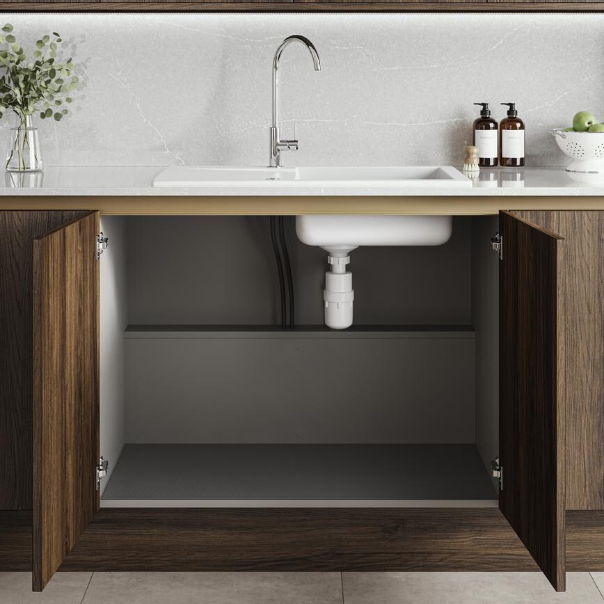 Croft Grey 750mm x 1000mm x 575mm Ready Assembled Handleless Sink Base Cabinet