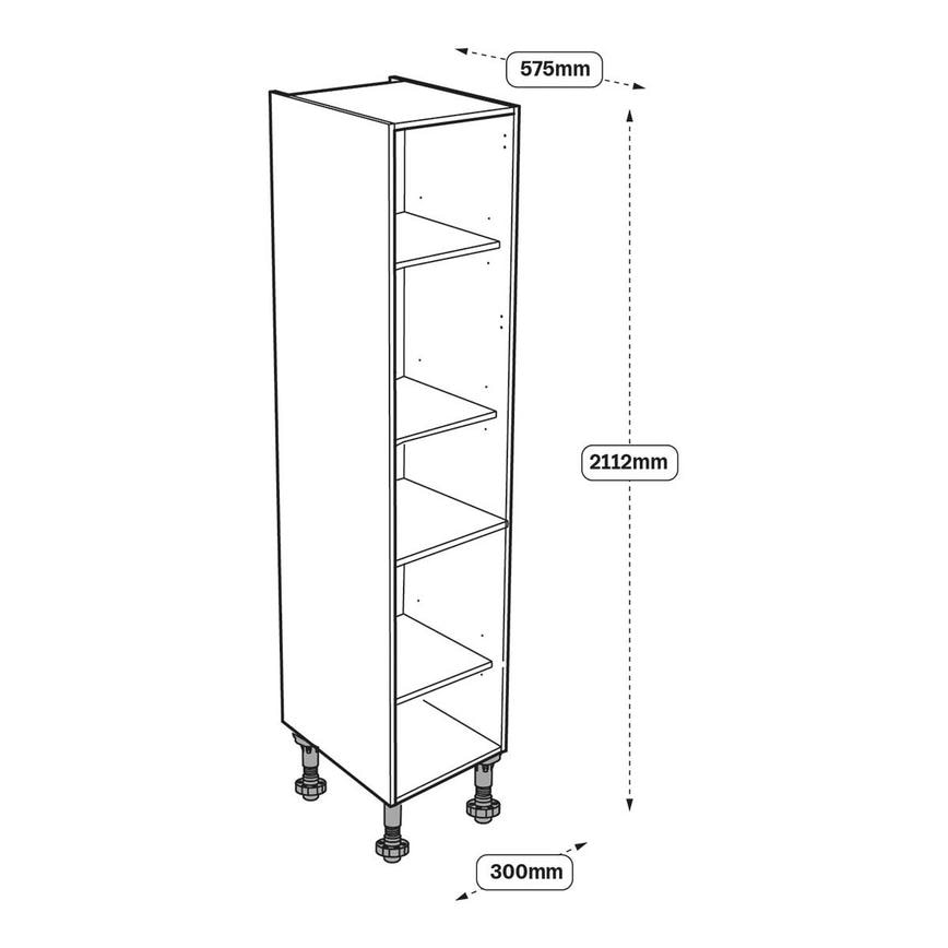 300mm Larder Tower Cabinet Line Drawing