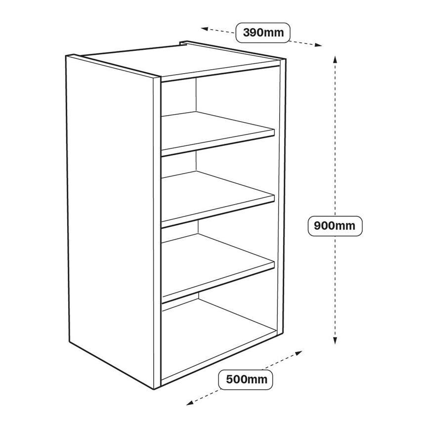 500 x 390mm Tall Wall Cabinet Line Drawing