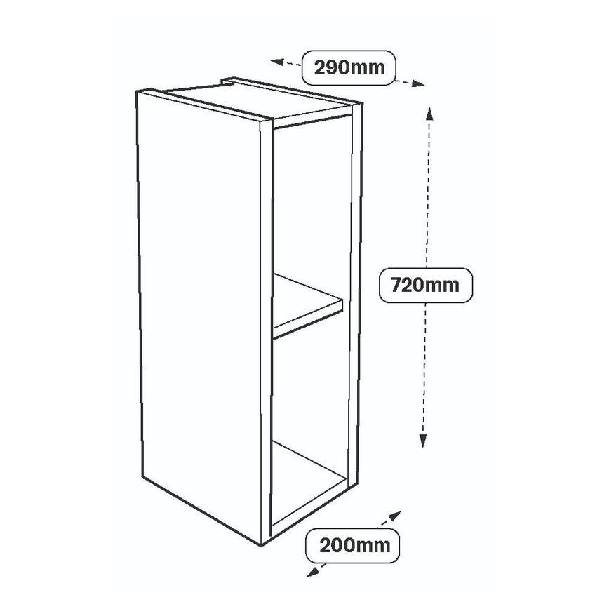 200 Full Height Wall Cabinet Line Drawing