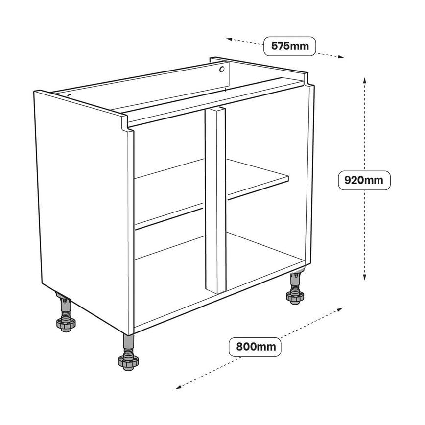 800mm Hi-Line Base Cabinet Line Drawing