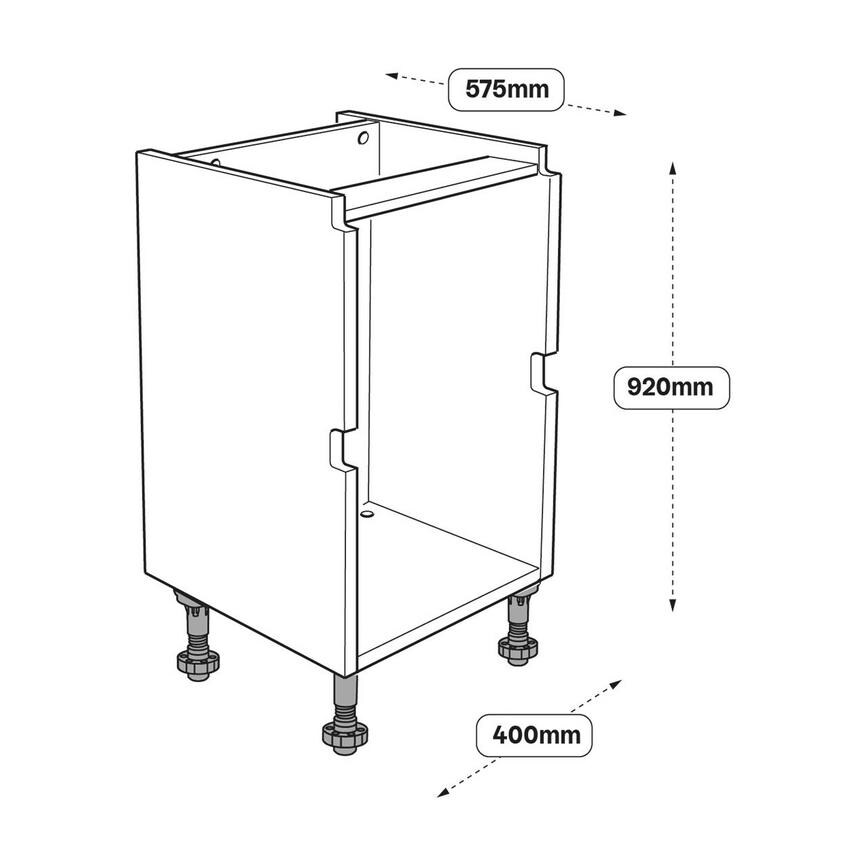 400mm 2, 3 and 4 Drawer Base Line Drawing