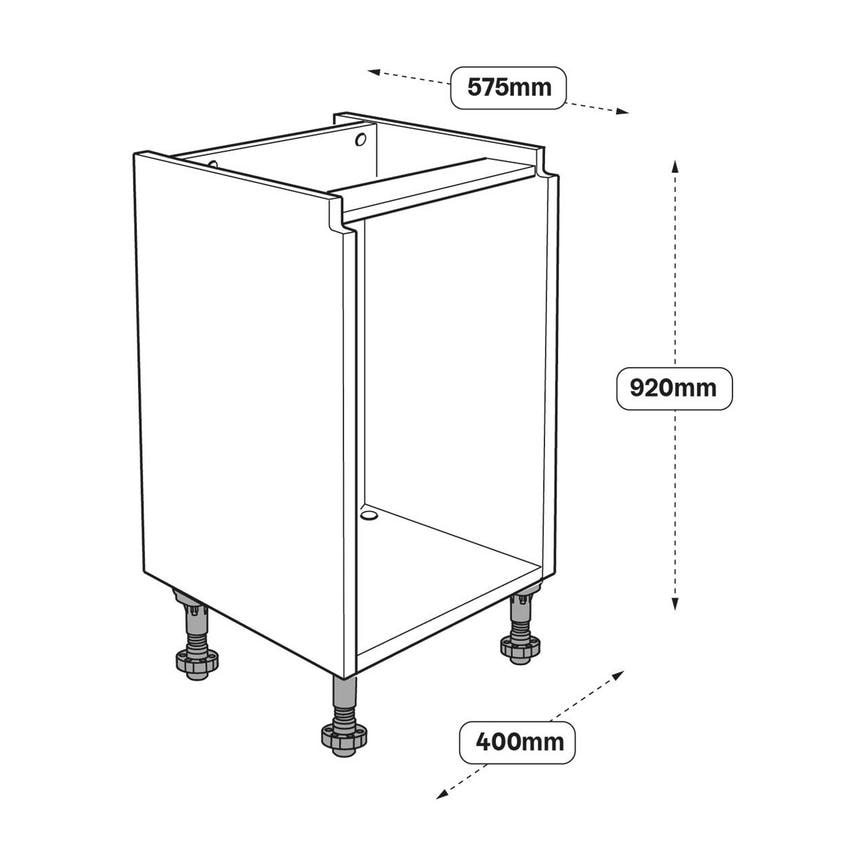 400mm Hi-Line Base Cabinet Line Drawing