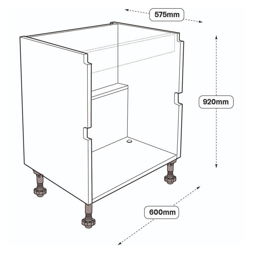 600 Drawer Sink Base Cabinet Line Drawing